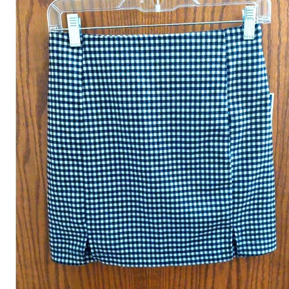 Eyeshadow Gingham Mini Skirt Size 5 Black White Plaid NWT Y2K